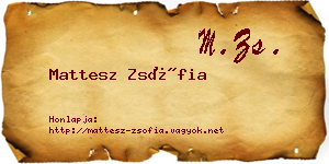 Mattesz Zsófia névjegykártya
